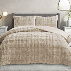 Dainty Home Siena Çift Kişilik Yatak Örtüsü-Vizon