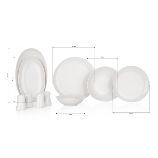 Schafer Ella 56 Prç.Yemek Takımı-Beyaz-1S1636-01001-BYZ01