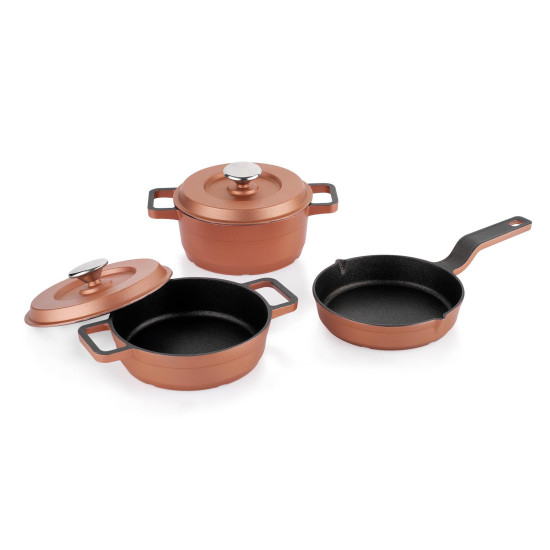 Schafer Retro Cast 5 Prç.Mini Döküm Tencere Seti-Rosegold-1S5737-20003-ROS01