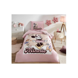 Özdilek Dsny Ranforce Tek Kişilik Nevresim Takımı-Minnie Garden Pembe