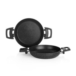Schafer Black Stone 18+22 Cm.2'li Sahan Seti-Siyah-1S0450-22007-SIY01