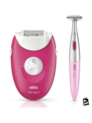 Braun Silk-épil 3 3420 Epilatör Ahududu Pembe - 2 Ek Parçalı Kablolu Epilatör / Epilasyon