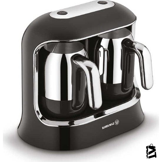 Korkmaz A861-01 Kahvekolik Twin Siyah/Krom Türk
