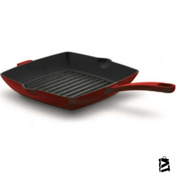 Korkmaz Casta Kırmızı Kare 30 cm Grill Döküm Tava