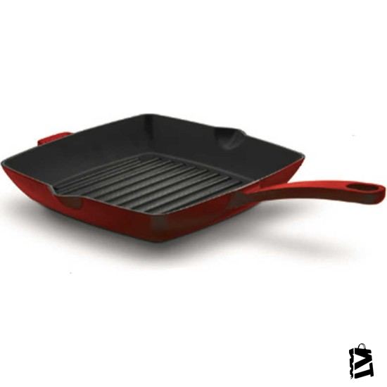 Korkmaz Casta Kırmızı Kare 30 cm Grill Döküm