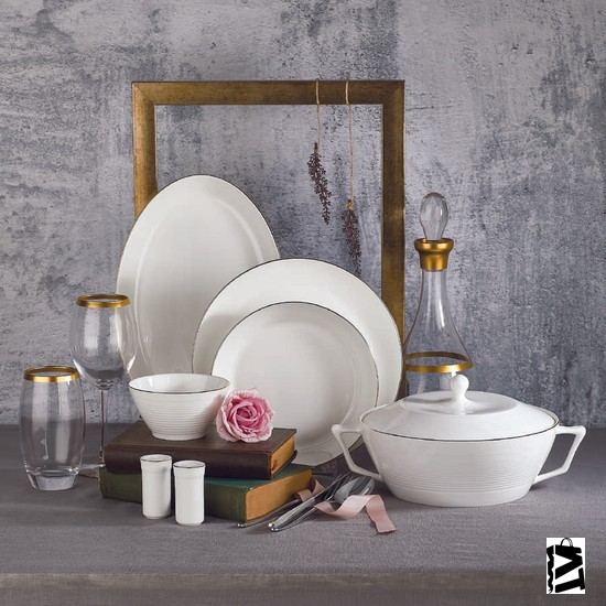 Korkmaz Lines Collection 58 Parça Yuvarlak Yemek