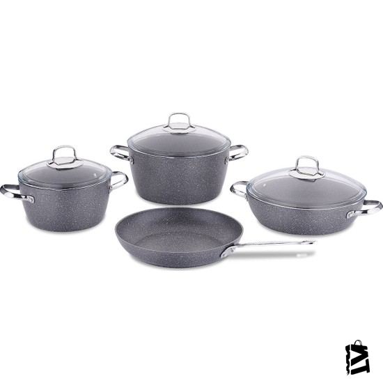 Korkmaz Nea 7 Parça Siyah Tencere Seti-Elden