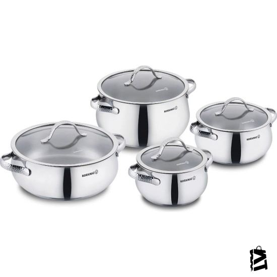 Korkmaz Samara 8 Parça Tencere Seti-Senetli