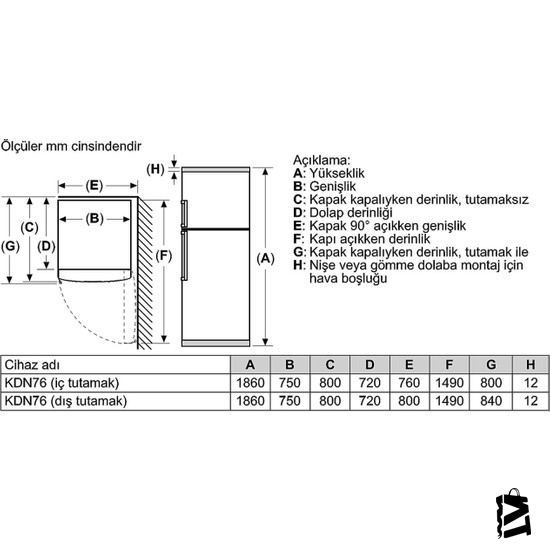Profilo BD2076LFXN F Enerji Sınıfı 542 Lt