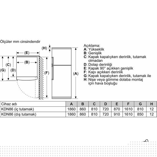 Profilo BD2086IFXN F Enerji Sınıfı 641 Lt