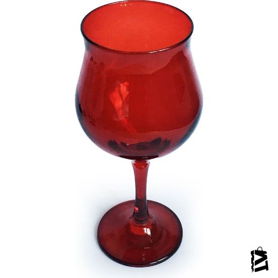 Paşabahçe Wavy Ayaklı Kırmızı Kadeh Bardak