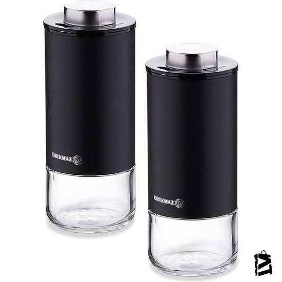 Korkmaz A5521-3 Stora Plus Siyah Tuzluk Biberlik