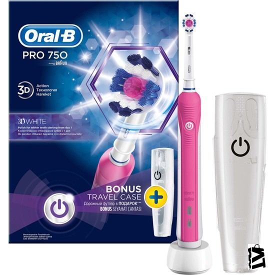 Oral-B Pro 750 Pembe Şarj Edilebilir Seyahat