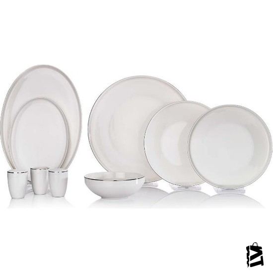 Schafer Adel Platin 56 Parça Bone Porselen Yemek