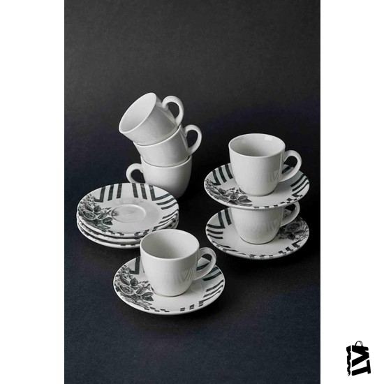 Neva N3206 Gülbağ 6 Kişilik Kahve Fincan