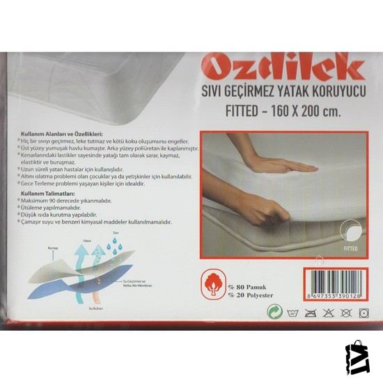 Sıvı Geçirmez Fitted Alez 90 x 190 cm-Elden