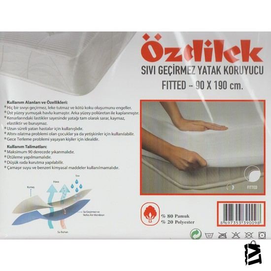 Sıvı Geçirmez Fitted Alez 70 x 140