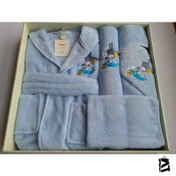 Özdilek Erkek Bebek Bambu Bornoz Seti Bugs Bunny Mavi