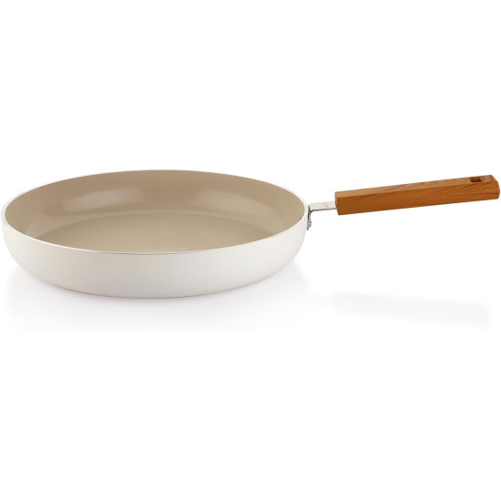 Schafer Ceramoni 28 Cm.Seramik Basık Tencere-Krem-1S0848-21001-KRM05