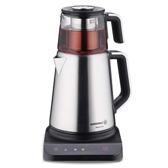 Korkmaz Prosense Cam Demlik Elektrikli Çaydanlık-Inox-a852-01