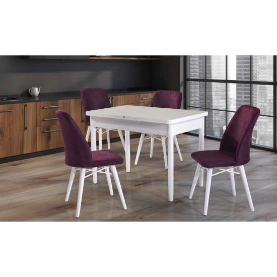 209 Torna Mutfak Masa Takımı - Düz Beyaz-Elden