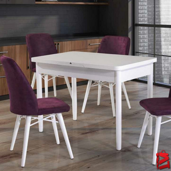 209 Torna Mutfak Masa Takımı - Düz Beyaz-Elden