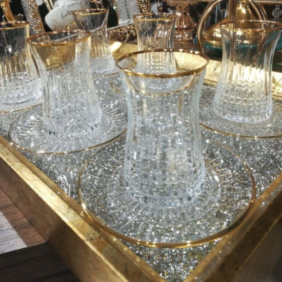 Glazze Bakara Butik 49 Prç.Altın Lux Sofra Takımı-GLZ 201 Bakara Altın