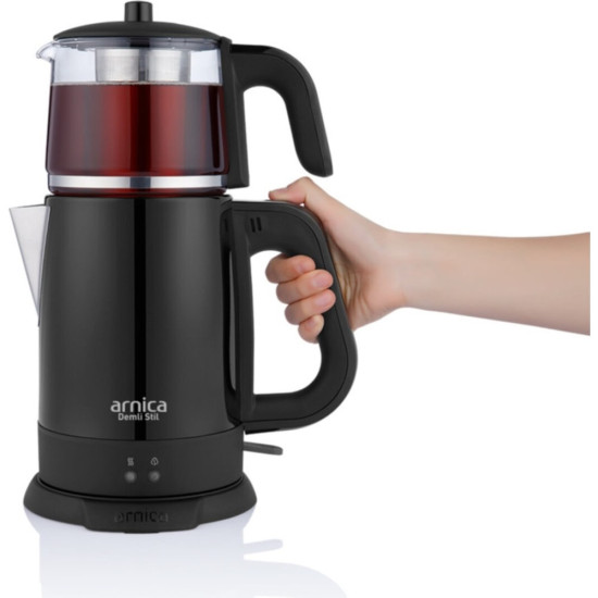 Arnica IH33205 Demli Stil Siyah Cam Çay Makinesi