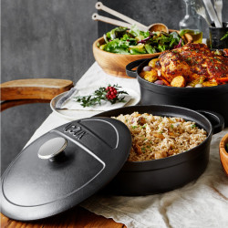 Voeux Elegance Sığ Döküm Tencere 28 cm. Siyah