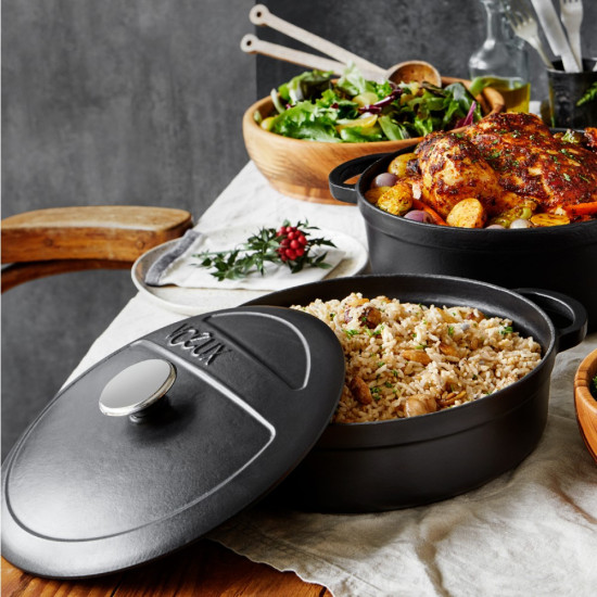 Voeux Elegance Sığ Döküm Tencere 28 cm. Siyah