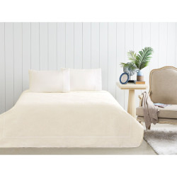 Taç Jakarlı Pike Takımı Evelyn Ekru Tek Kişilik