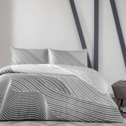 Taç Ranforce Çift Kişilik Nevresim Takımı Crumbly Gri