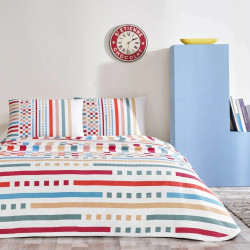 Taç Baskılı Rainbow Çift Kişilik Pike Takımı Kırmızı