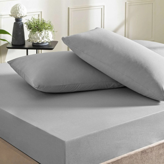 Taç Ranforce Pamuklu Lastikli 120 x 200 cm Çarşaf Seti Antrasit