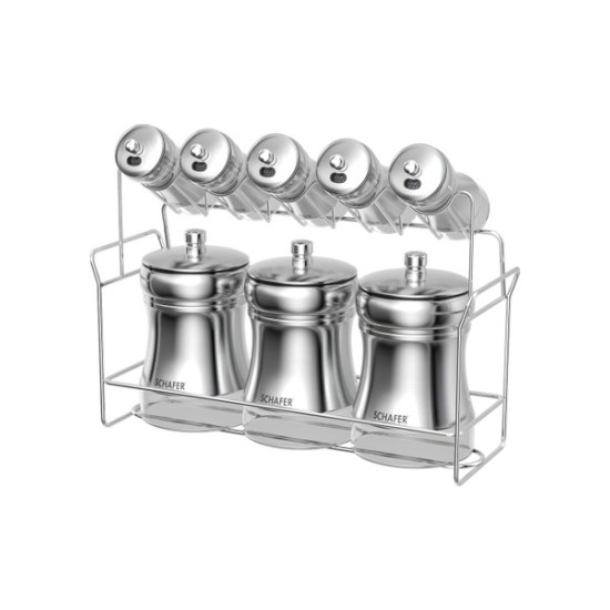 Schafer Retro 9 Prç.Baharat Takımı-Inox-1S6029-07001-INX01