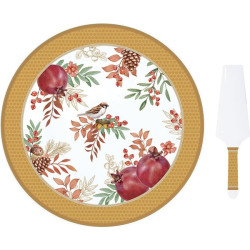 Biev Porselen Kek Servis Tabağı 32 Cm Dilimleyicili-Easy-1112Plzo