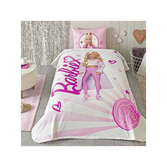 Taç 5420 Lisanslı Pkb Tek Kişilik Pike Takımı Barbie Light-1000050173
