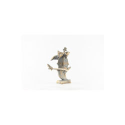 Biev Keman Füme-Gümüş Biblo 30X15 Cm-Khd528
