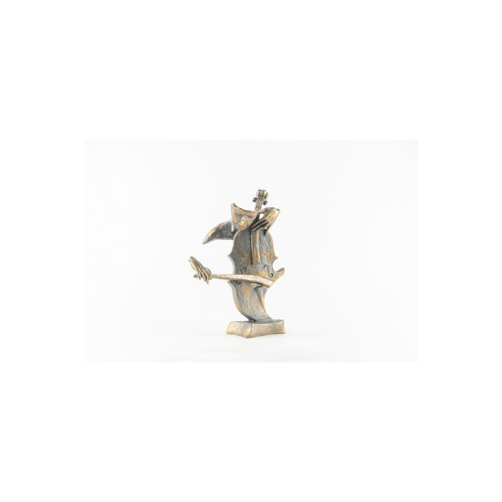 Biev Keman Füme-Gümüş Biblo 30X15 Cm-Khd528
