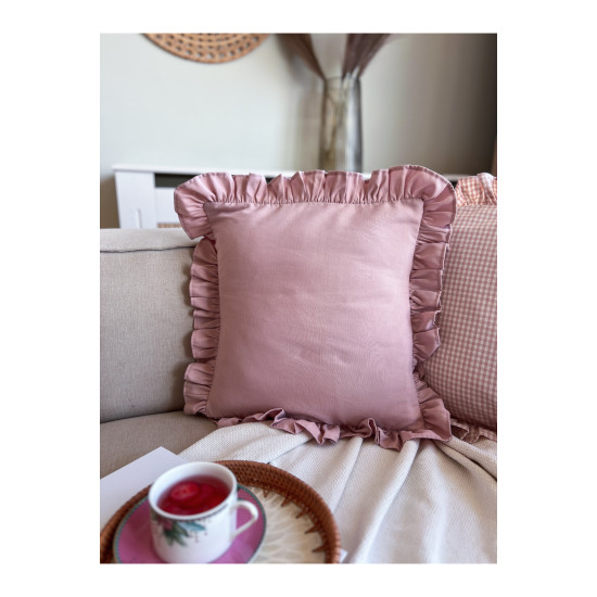 İpekçe Yasmin Fırfırlı 45x45 Dolgulu Kırlent