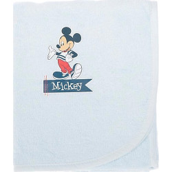 Özdilek Mickey Mouse Nakışlı Bambu Bebek Pelerin Mavi Lisanslı